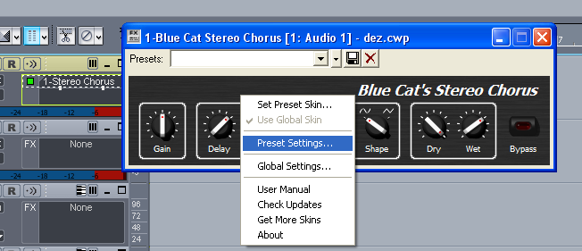 Step 03 - Open the Preset Settings Window